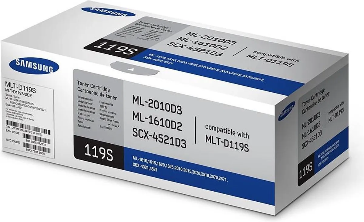 Samsung MLT-D119S/ELS Toner - Zwart - 2.000 Pagina's
