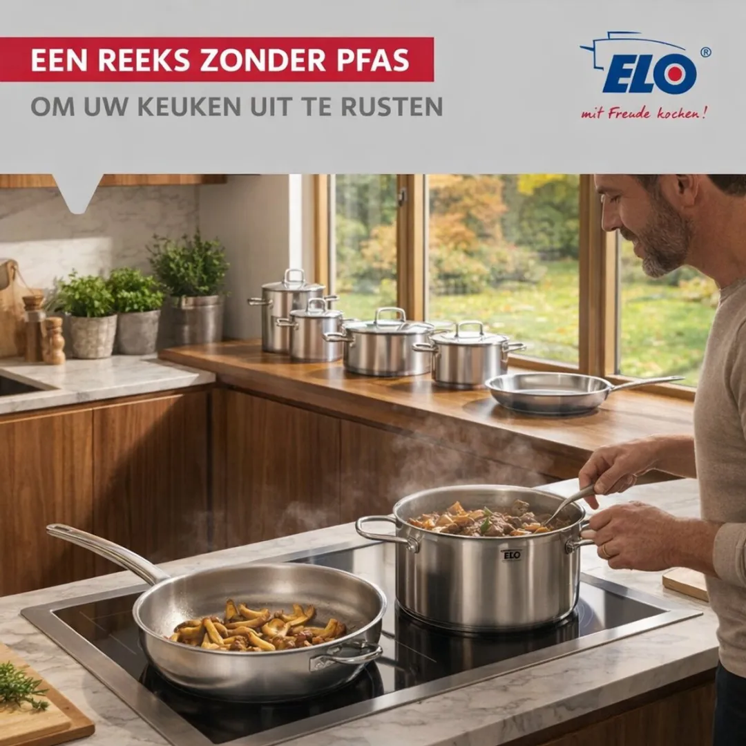 Fackelmann Elo Profi Keukengerei Set 3-delig - 24/28cm + 26cm Braadpan - Roestvrij staal