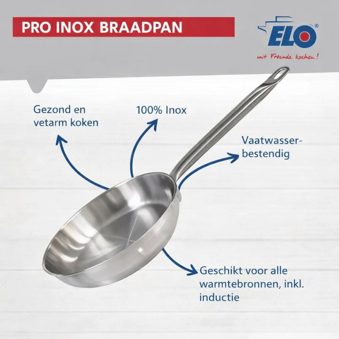 Fackelmann Elo Profi Keukengerei Set 3-delig - 24/28cm + 26cm Braadpan - Roestvrij staal