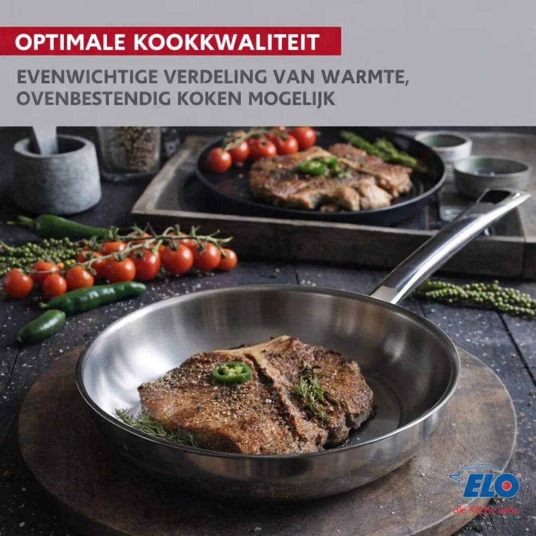 Fackelmann Elo Profi Keukengerei Set 3-delig - 24/28cm + 26cm Braadpan - Roestvrij staal