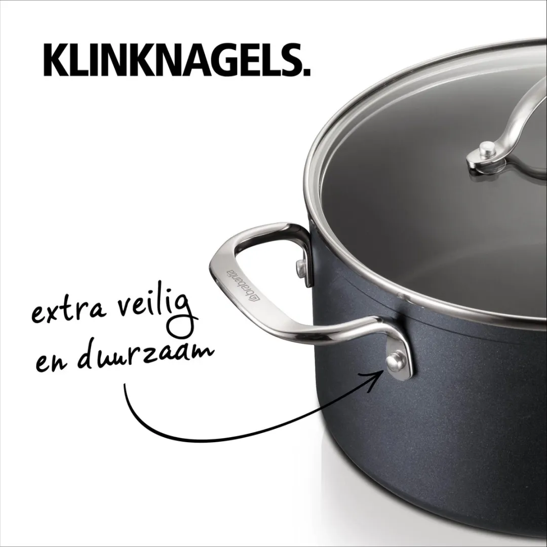 Brabantia Chrome Kookpannenset 4-delig - 24cm - Zwart