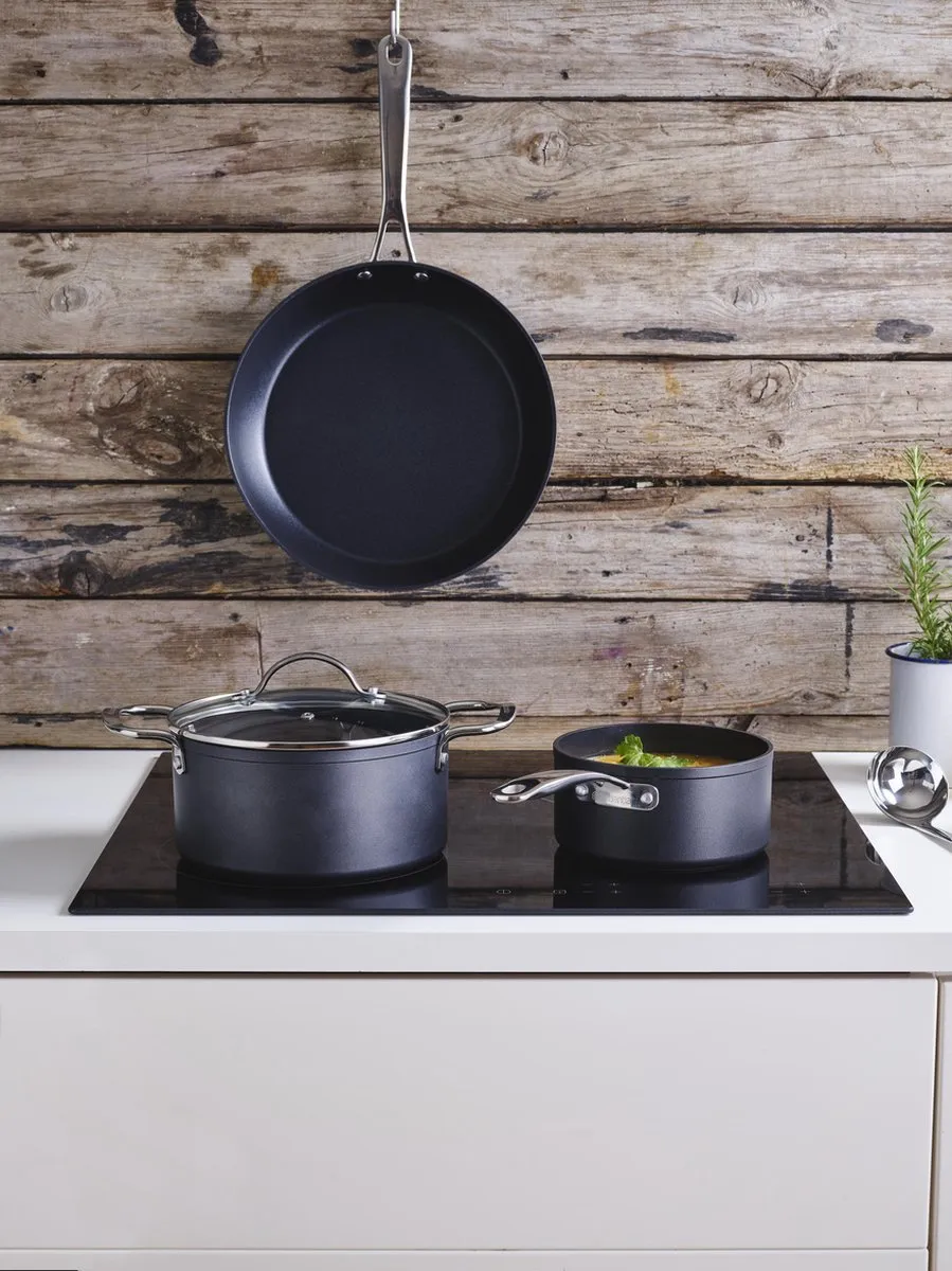 Brabantia Chrome Kookpannenset 4-delig - 24cm - Zwart