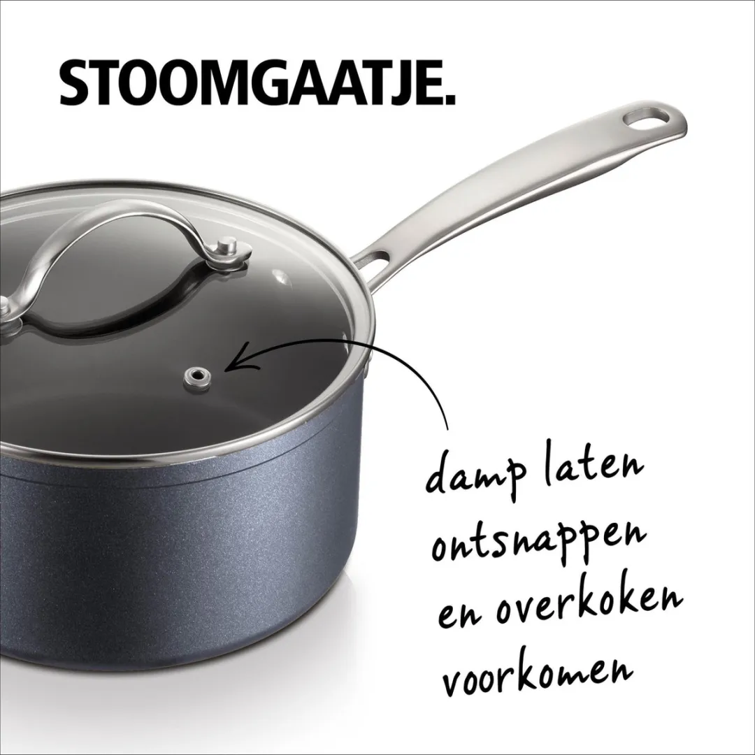 Brabantia Chrome Kookpannenset 4-delig - 24cm - Zwart