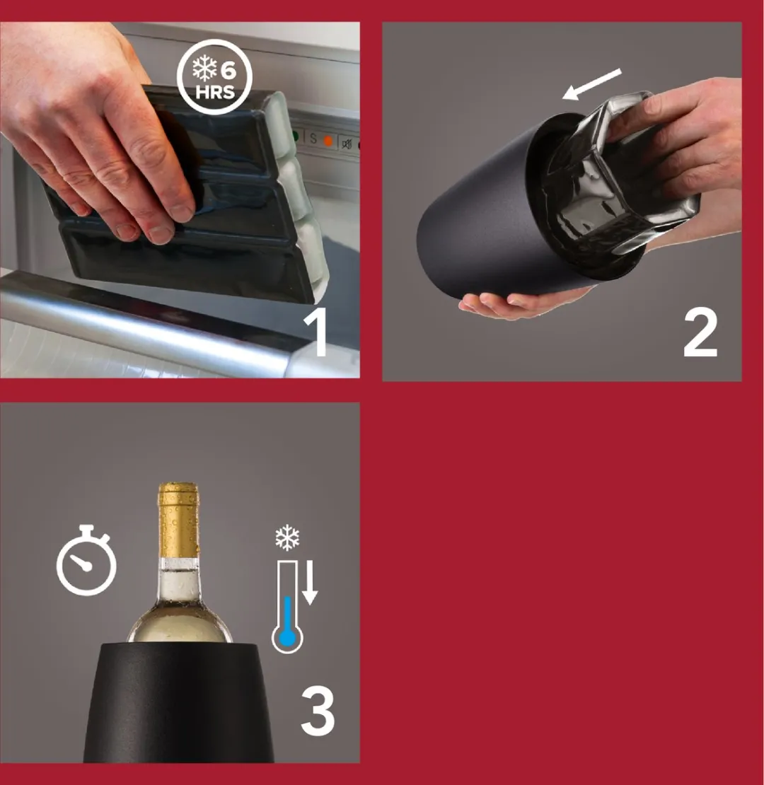 VacuVin Active Cooler Wine Elegant - Zwart