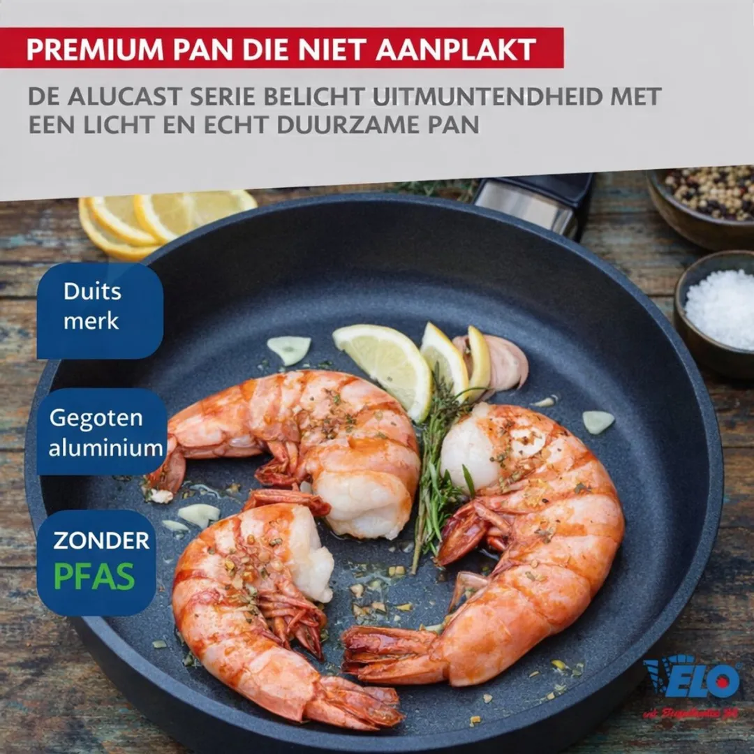 Fackelmann Elo 9904950 Anti-Aanbak Koekenpansset 28 & 32cm - Zwart