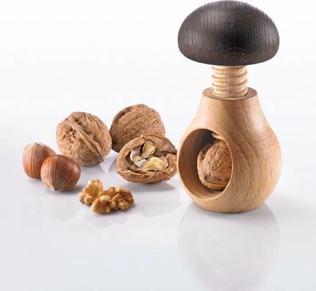 Westmark Notenkraker, paddenstoelvormig ontwerp, hoogte: ca. 9,5 cm, beukenhout, Holzi, 16772270