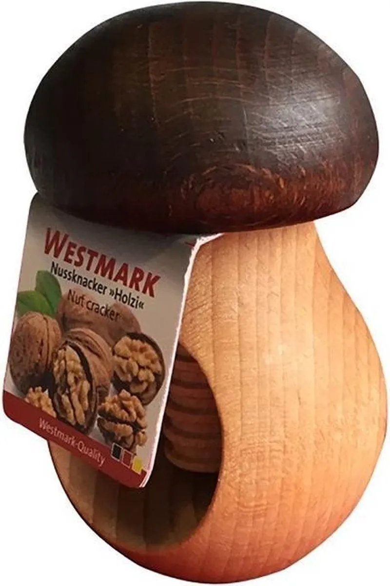 Westmark Notenkraker, paddenstoelvormig ontwerp, hoogte: ca. 9,5 cm, beukenhout, Holzi, 16772270