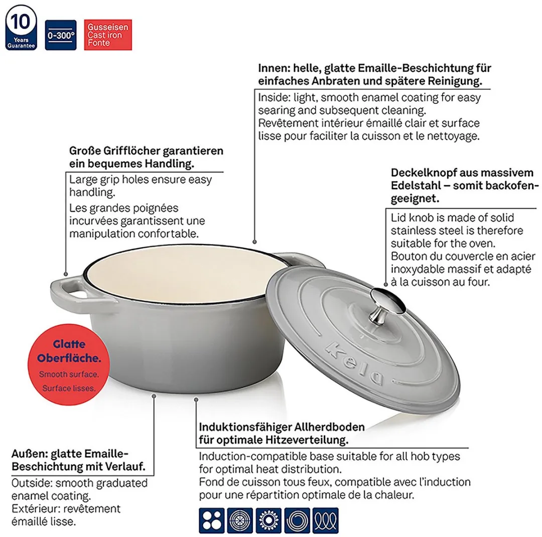 Kela Gietijzeren Braadpan 21cm - Grijs