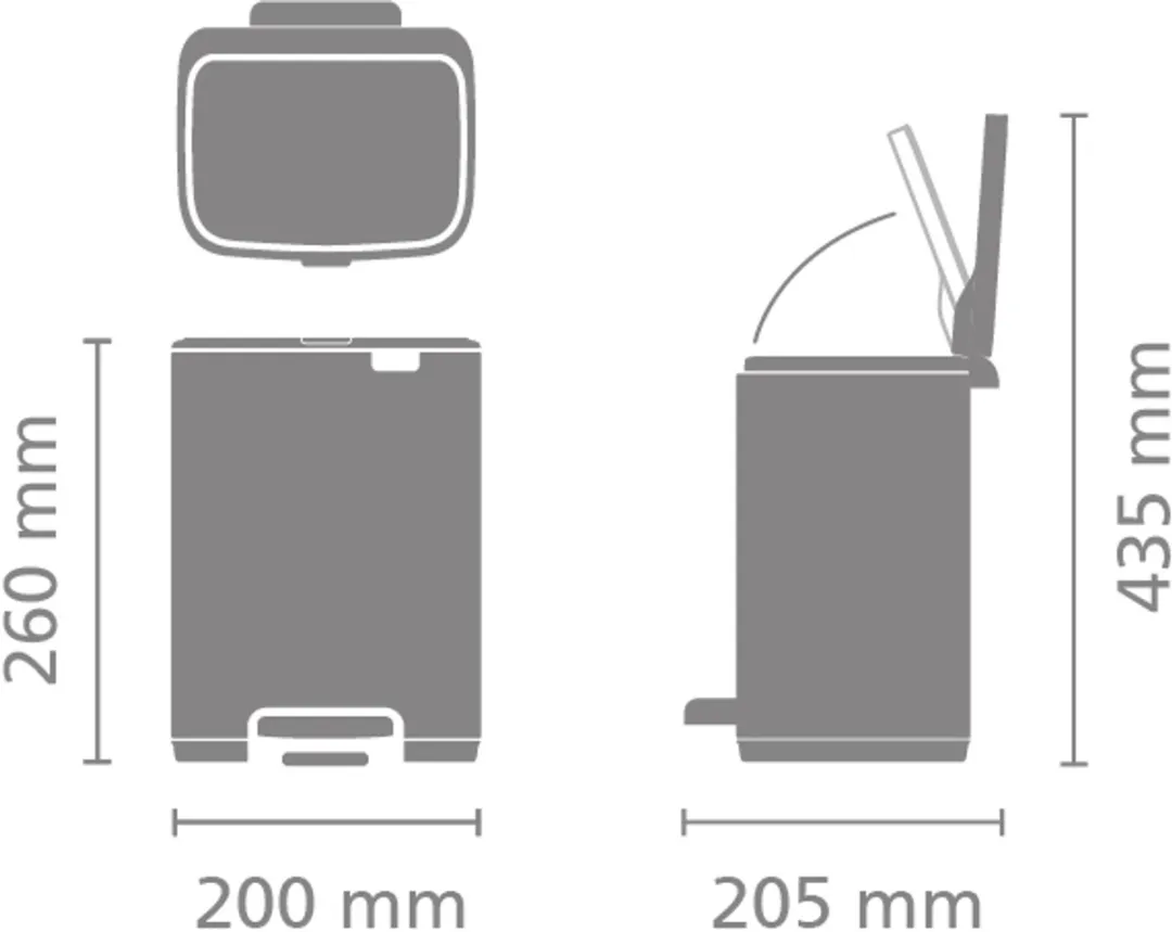 Brabantia Bo Pedaalemmer 4L - Matt Black