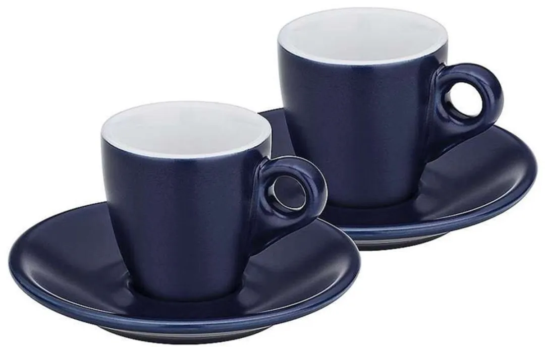 Kela Mattia Espresso Kop & Schotel Set - 12cm - 50ml - Donkerblauw - afbeelding 3 van 3