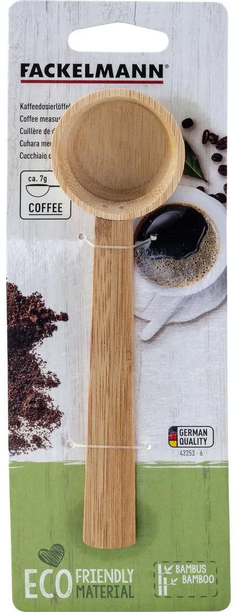 Fackelmann 9321350 Bamboe Koffiemaatlepels - 2 Stuks