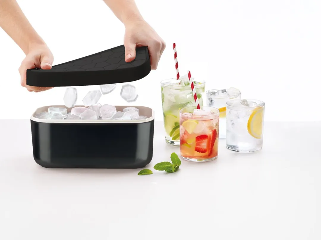 Lékué IJsblokjesvorm met bewaardoos - Black