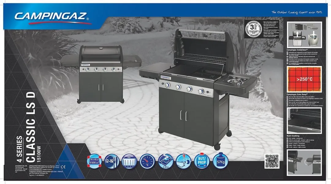 Campingaz 4 Series Classic LS Gasbarbecue 4 Branders - 45cm - Zwart