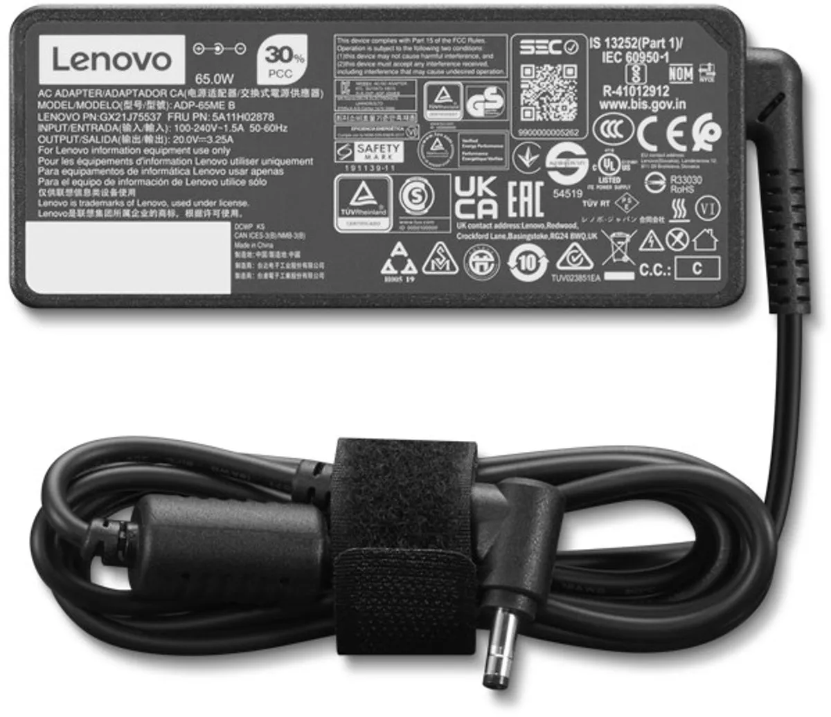 Lenovo 4X21K07722 Voedingsadapter 65W - Zwart