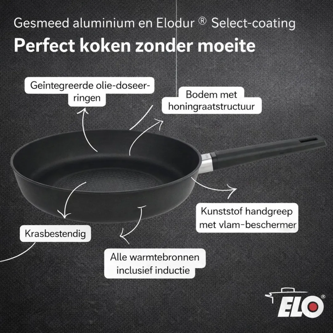 Fackelmann Elo 7532426 Koekenpan 24cm - Anti-aanbak - Zwart