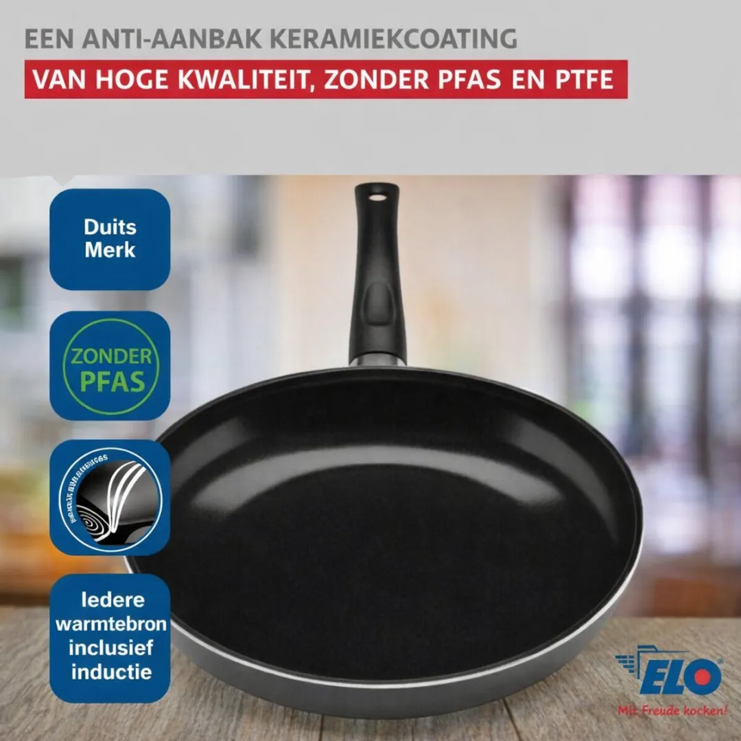 Fackelmann ELO 9739650 Keukenset 5-delig - 2 Bakpannen 28/32cm & 3 Steelpannen 12/16/24cm - Roestvrij staal