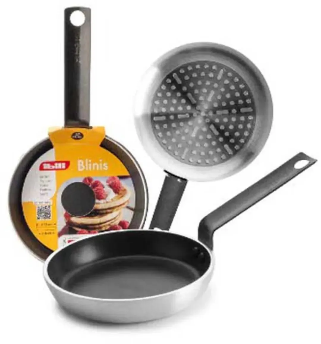 Ibili Blinispan 14cm - Inductiepan - 14/12cm - Zwart/Zilver