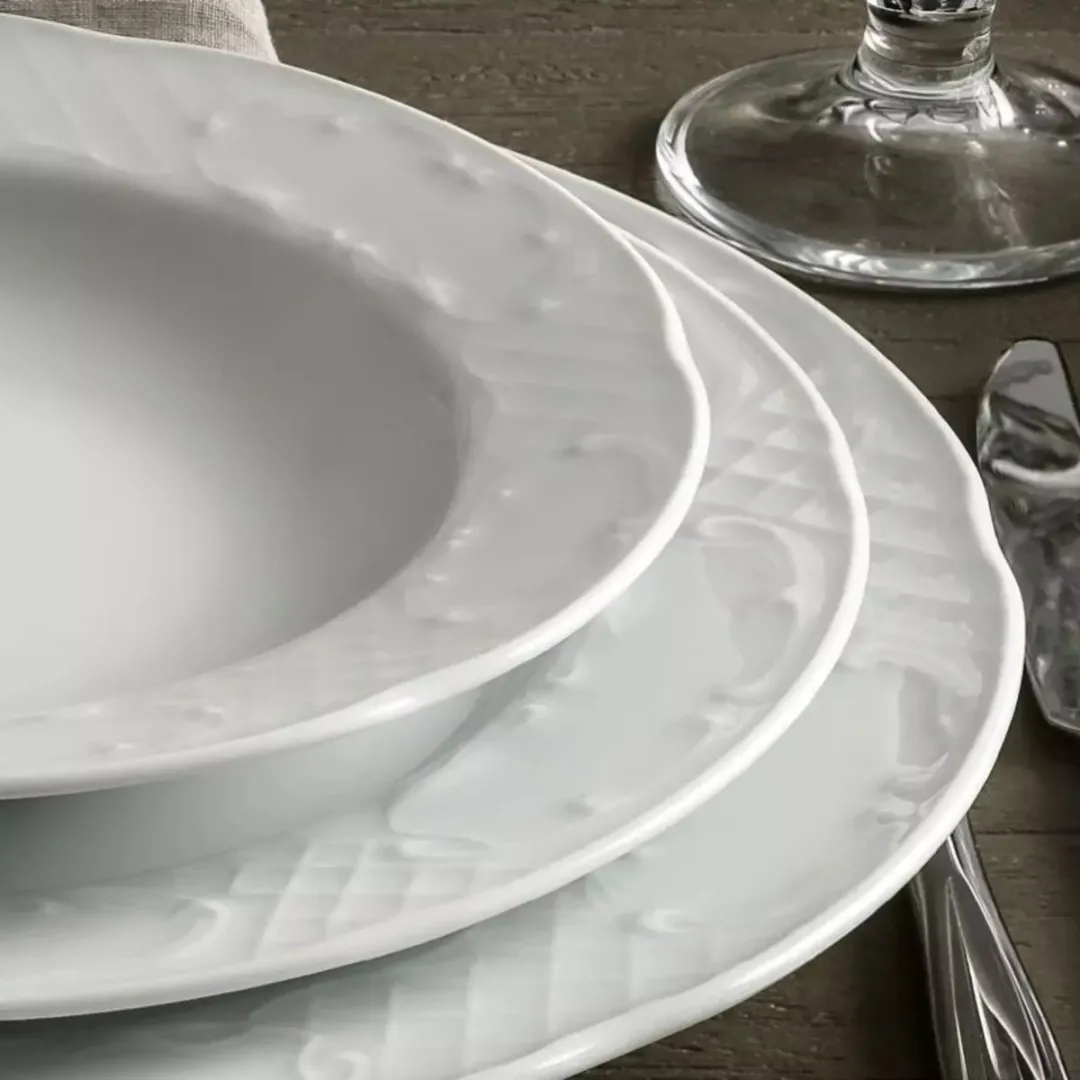 HENDI Plat Bord 30cm - Versterkte Randen - Porselein