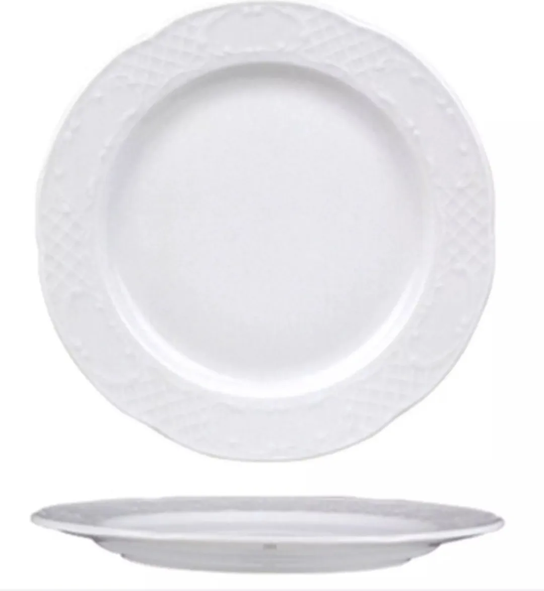 HENDI Plat Bord 30cm - Versterkte Randen - Porselein