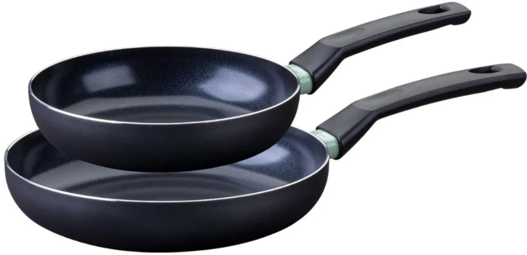 Fackelmann 9429250 Anti-Aanbakpannen Set 20+24cm - Zwart/ Groen