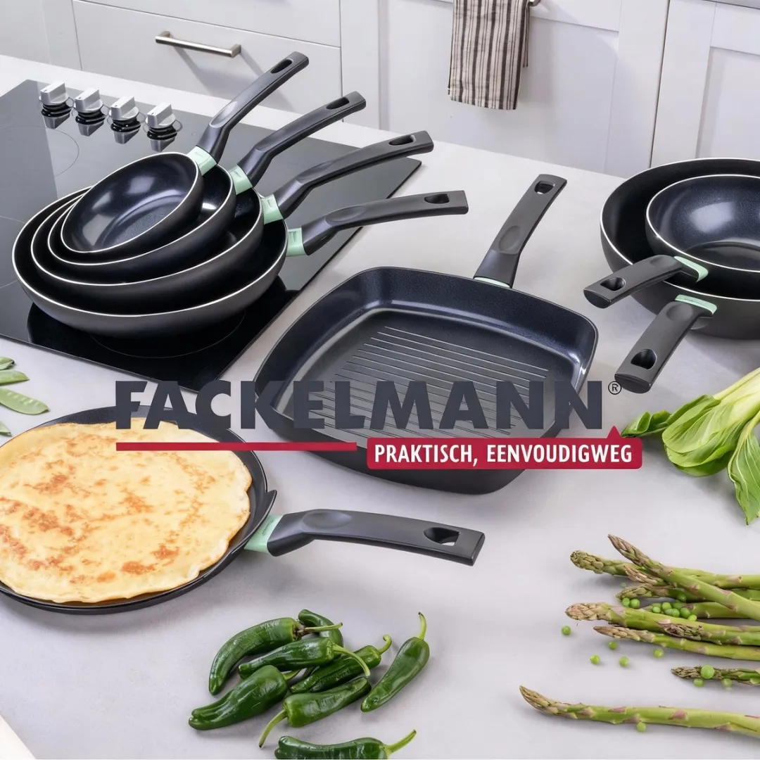 Fackelmann 9429250 Anti-Aanbakpannen Set 20+24cm - Zwart/ Groen - afbeelding 6 van 6