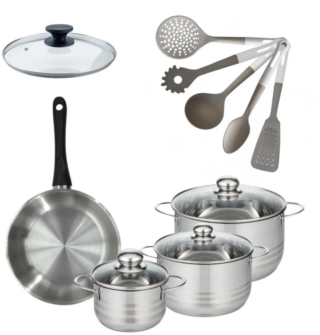 Fackelmann Geneva Roestvrijstalen Koekenpan & Kookpannen Set 16/20/24cm