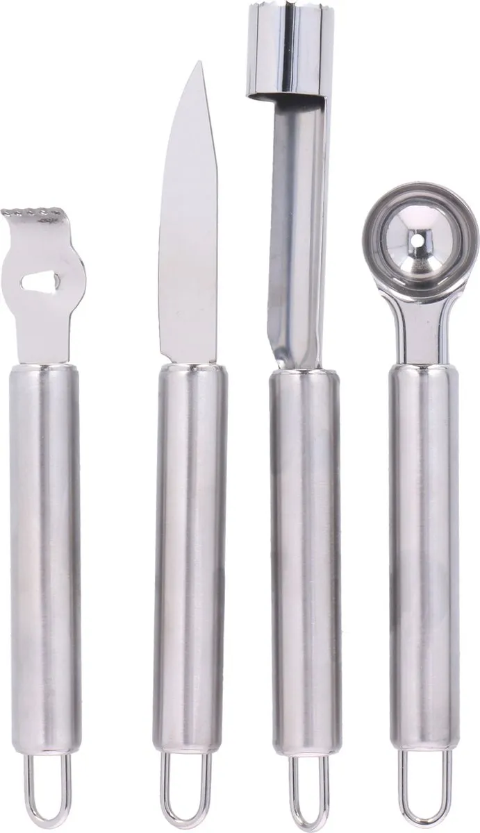 Alpina Fruitsnijset - 4 Stuks - RVS - Zilverkleurig