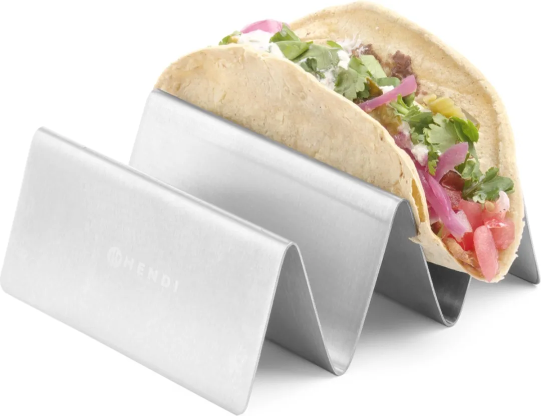 Hendi Taco Houder 2-vaks - 135x115x50mm - RVS