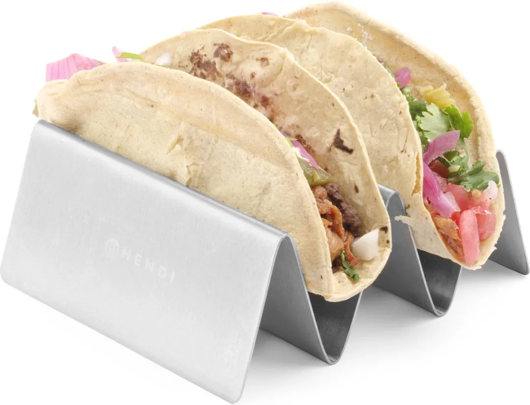 Hendi Taco Houder 2-vaks - 135x115x50mm - RVS