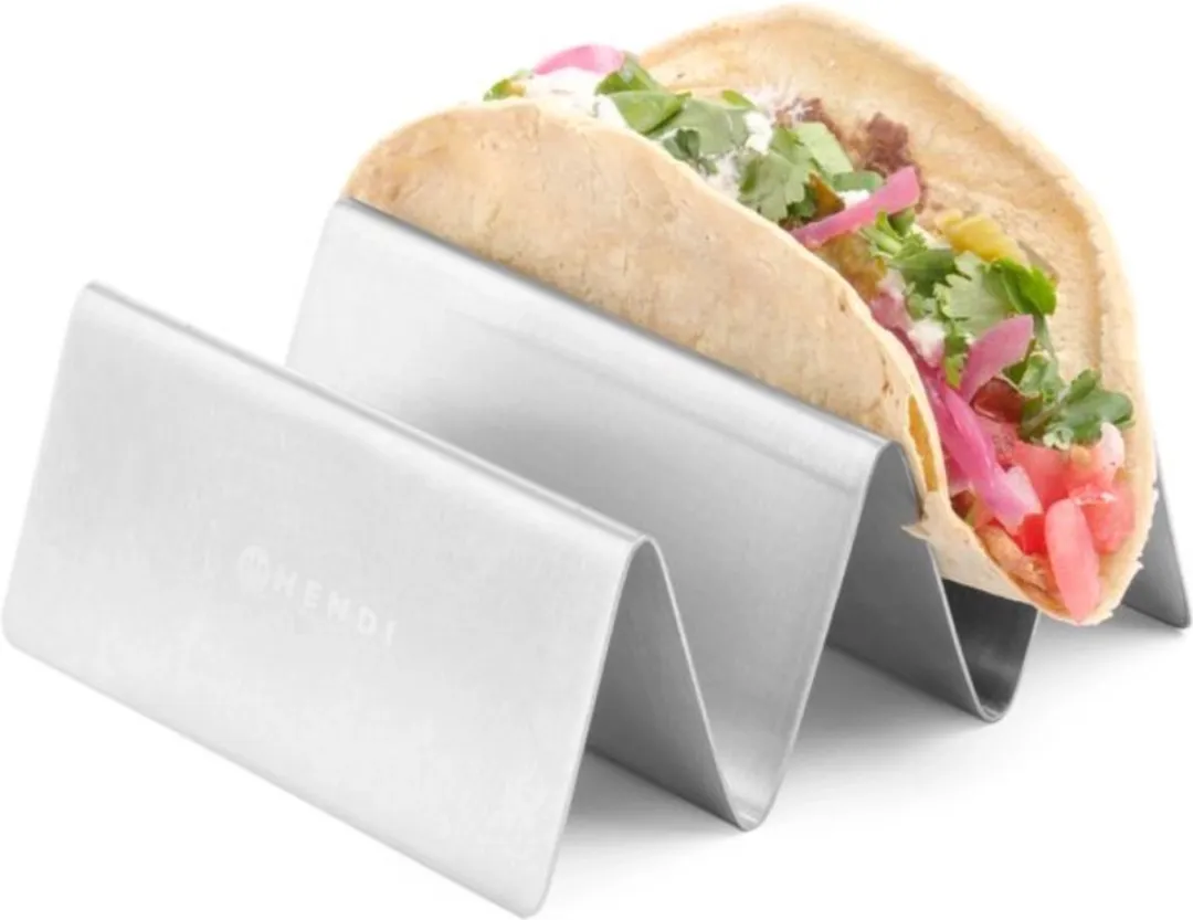 Hendi Taco Houder 2-vaks - 135x115x50mm - RVS