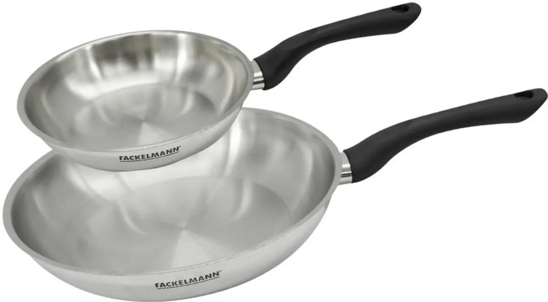 Fackelmann Roestvrijstalen Set 2 Pannen 20cm & 28cm