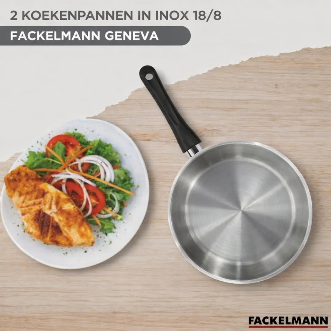 Fackelmann Roestvrijstalen Set 2 Pannen 20cm & 28cm - Inductie