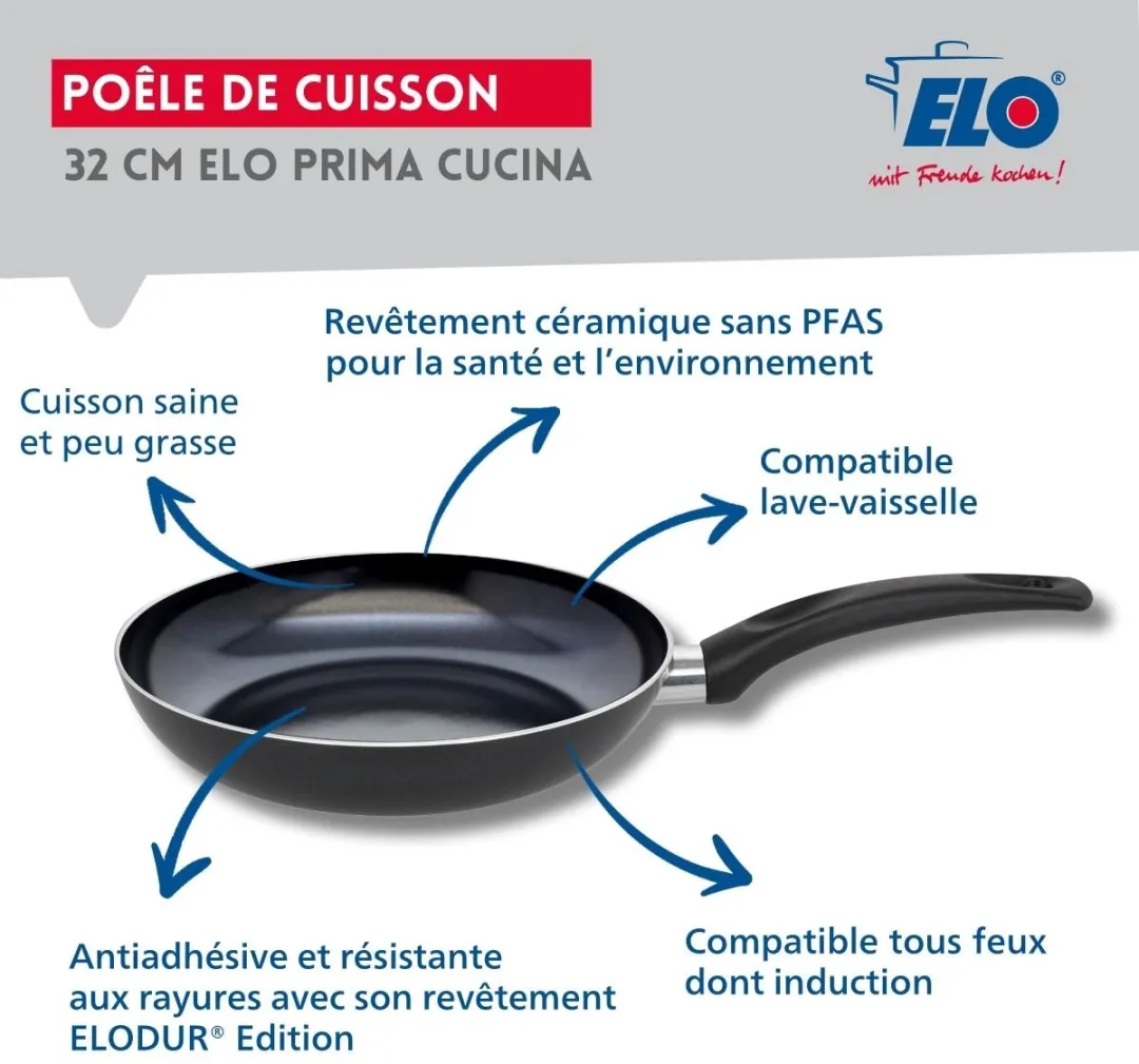 Fackelmann Elo 9807050 Koekenpan 32cm - Aluminium - Transparant/Zwart - afbeelding 6 van 6