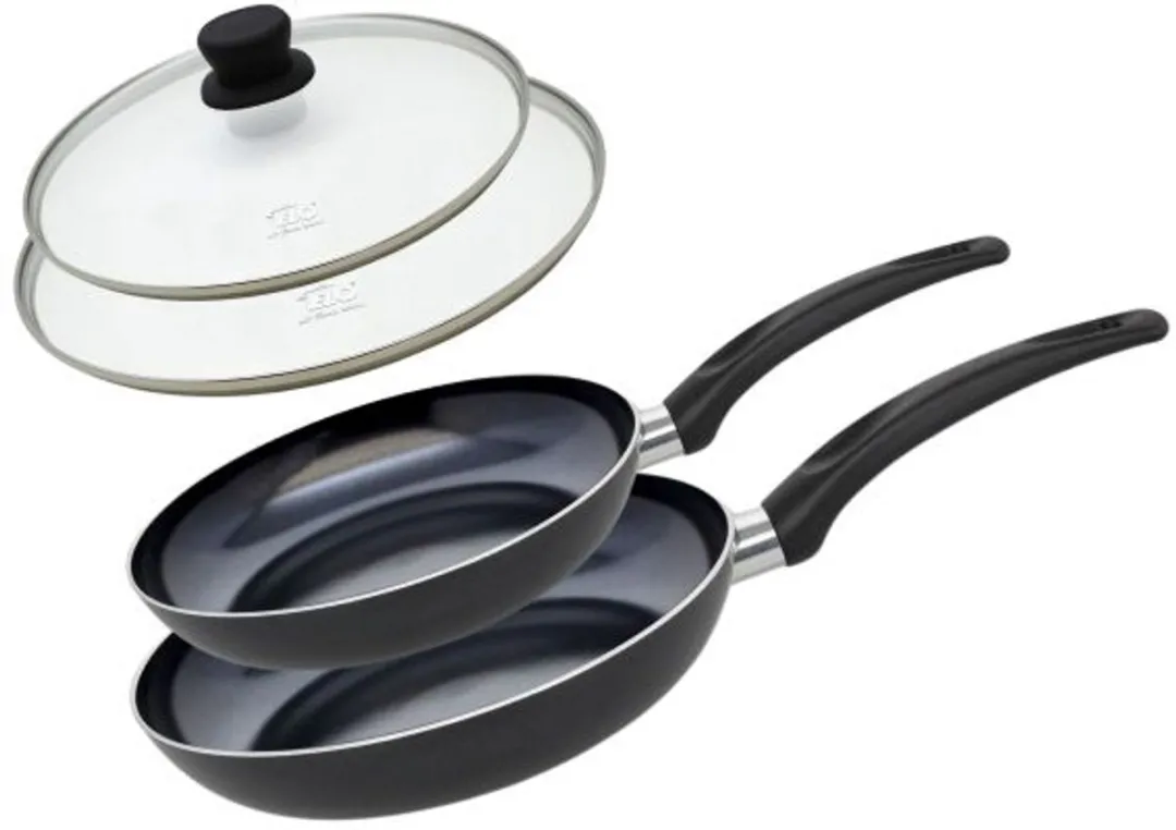 Fackelmann Elo 9807450 Set Aluminium Pannen 24/28cm - 2 Stuks - Transparant/Zwart