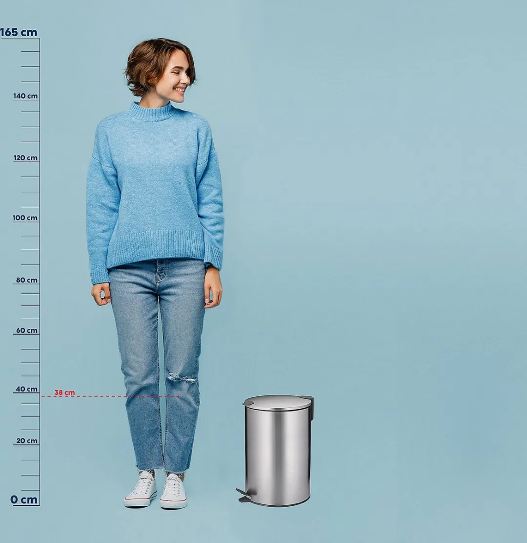 Pedaal Afvalemmer, 12 L, Zilver - Kela | Mats