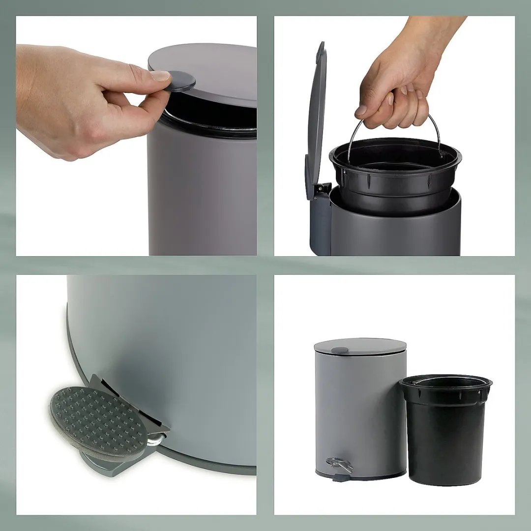 Pedaal Afvalemmer, 12 L, Zilver - Kela | Mats