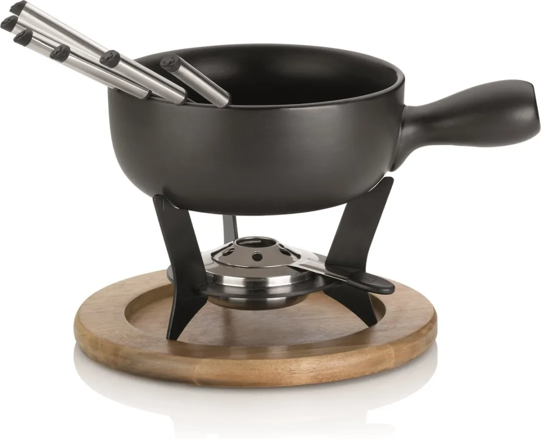 Kela Fondueset Keramiek Zwart 25cm 2L
