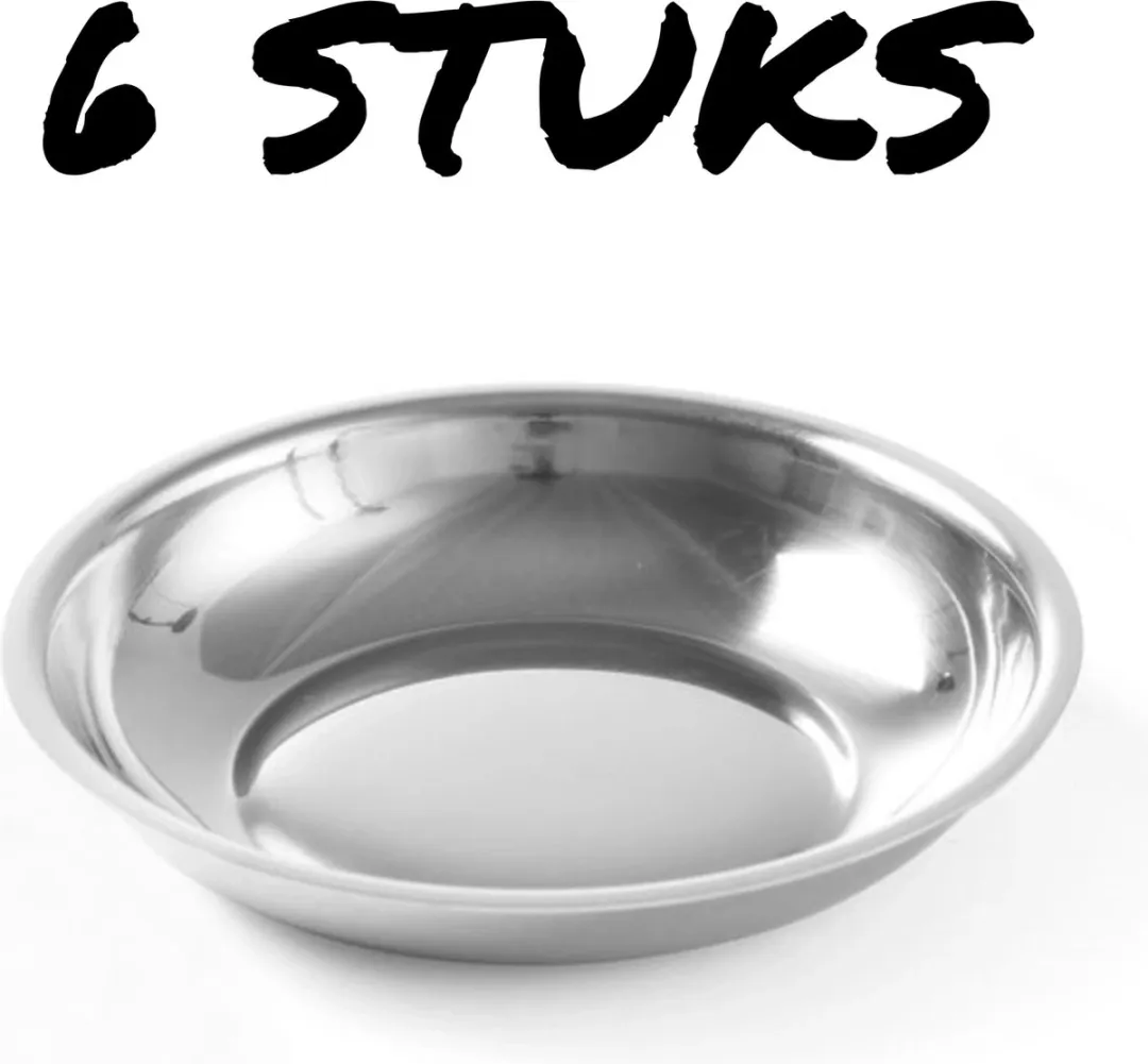 HENDI Suiker- en Slagroomschaaltjes 6 Stuks 452714 - Grijs