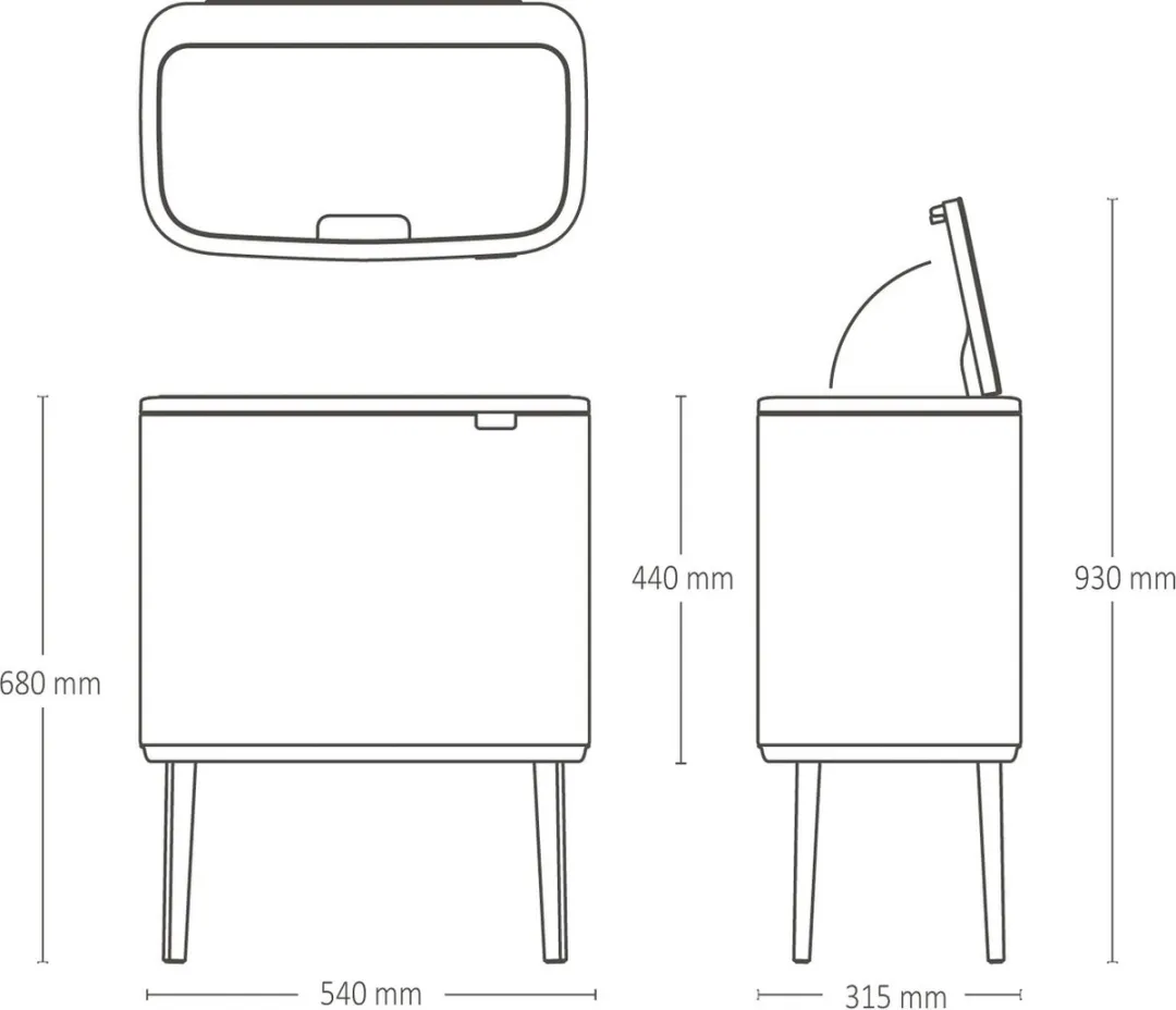 Brabantia Bo Touch Bin Prullenbak 3x11L - Soft Beige