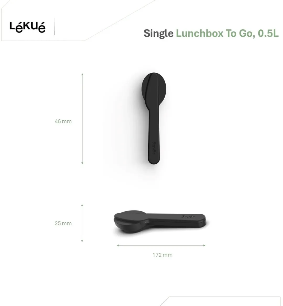Lékué Bestekset To Go 3-delig - 5-delig - Black