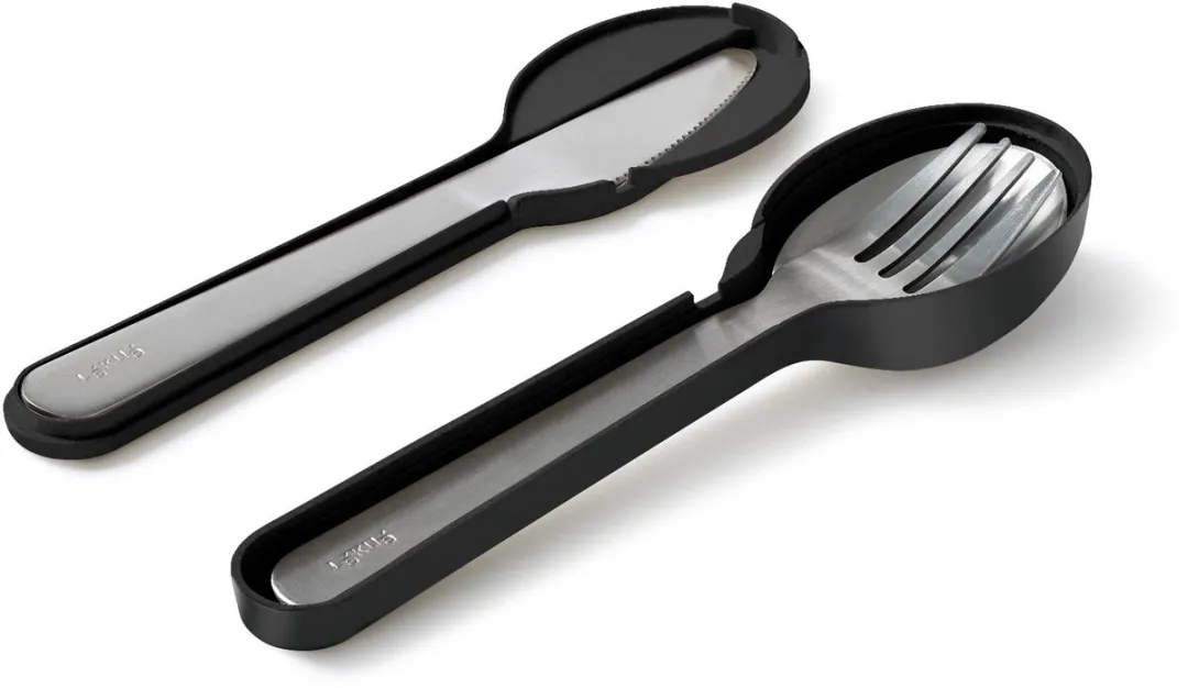 Lékué Bestekset To Go 3-delig - 5-delig - Black