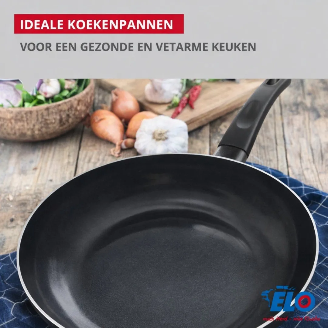 Fackelmann Elo 9807350 Set van 2 Aluminium Pannen - 24cm - Zwart
