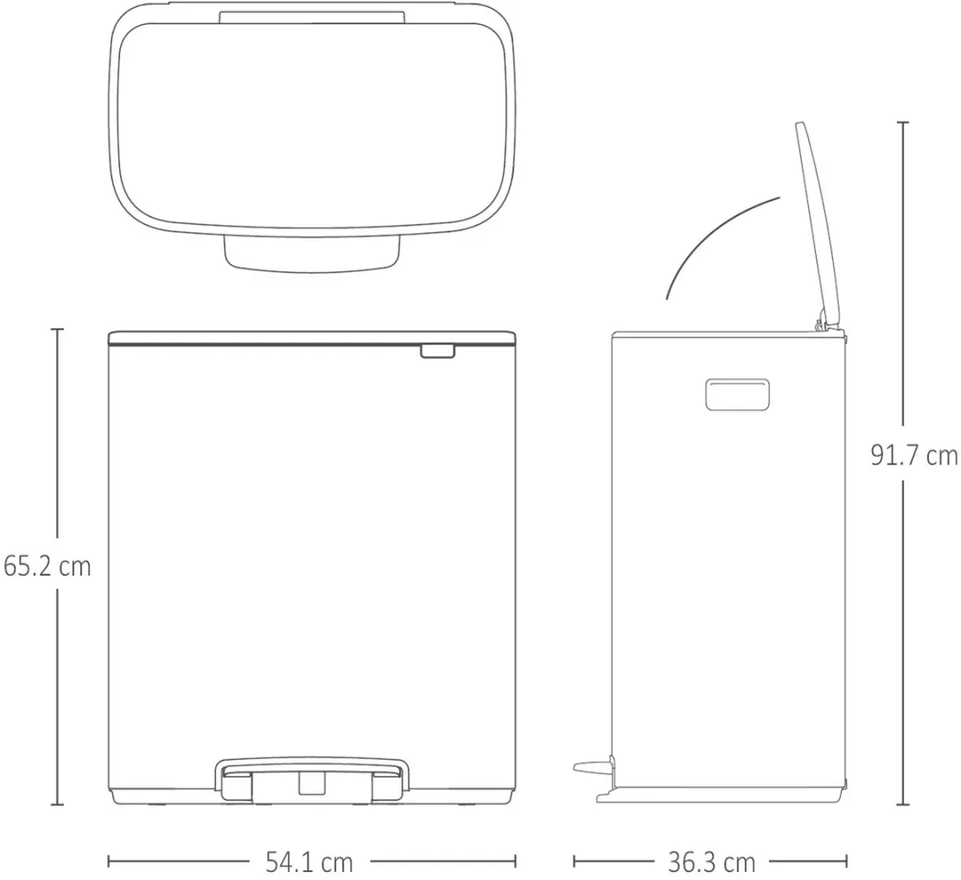 Brabantia Bo Prullenbak 2x30L - Soft Grey
