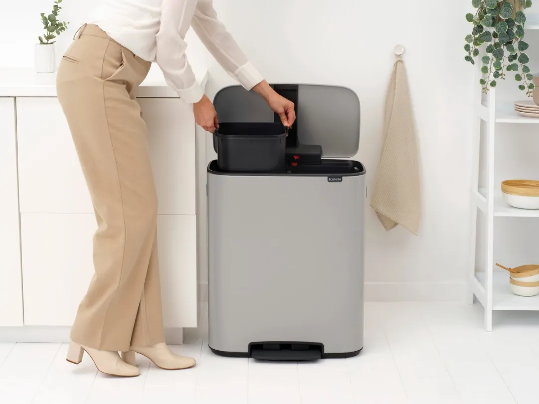 Brabantia Bo Prullenbak 2x30L - Soft Grey