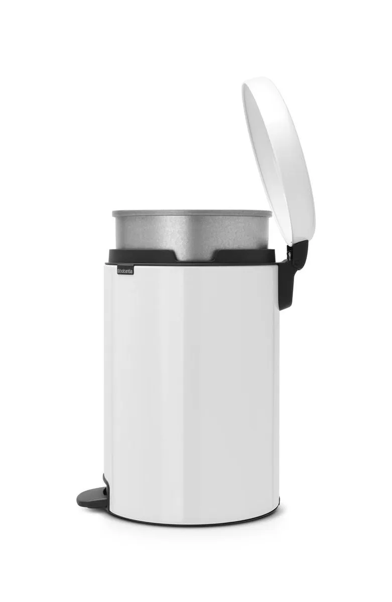 Brabantia NewIcon Prullenbak 20L - Wit met metalen binnenemmer