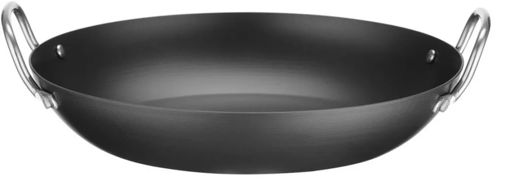 HENDI Serveerpan Carbon Staal 26cm - Zwart