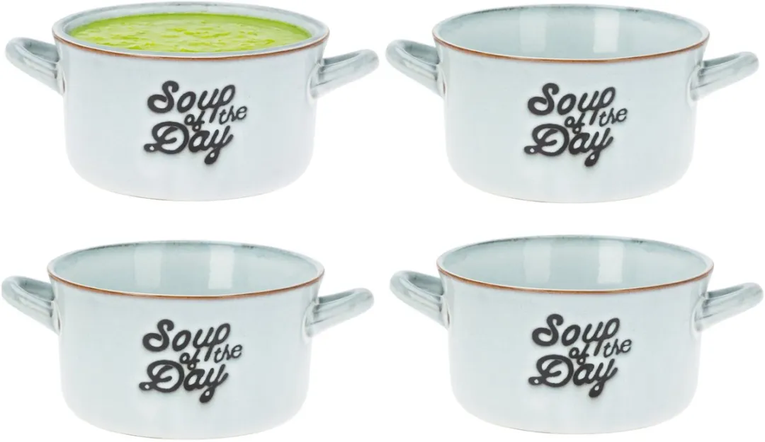 Excellent Houseware Soepkommen Lichtblauw - 8 Stuks 500ml