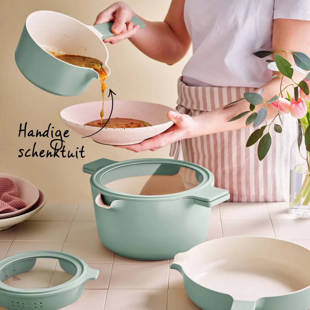 Brabantia Compact Stapelbare Pannenset 5-delig - Jade Green - afbeelding 6 van 6
