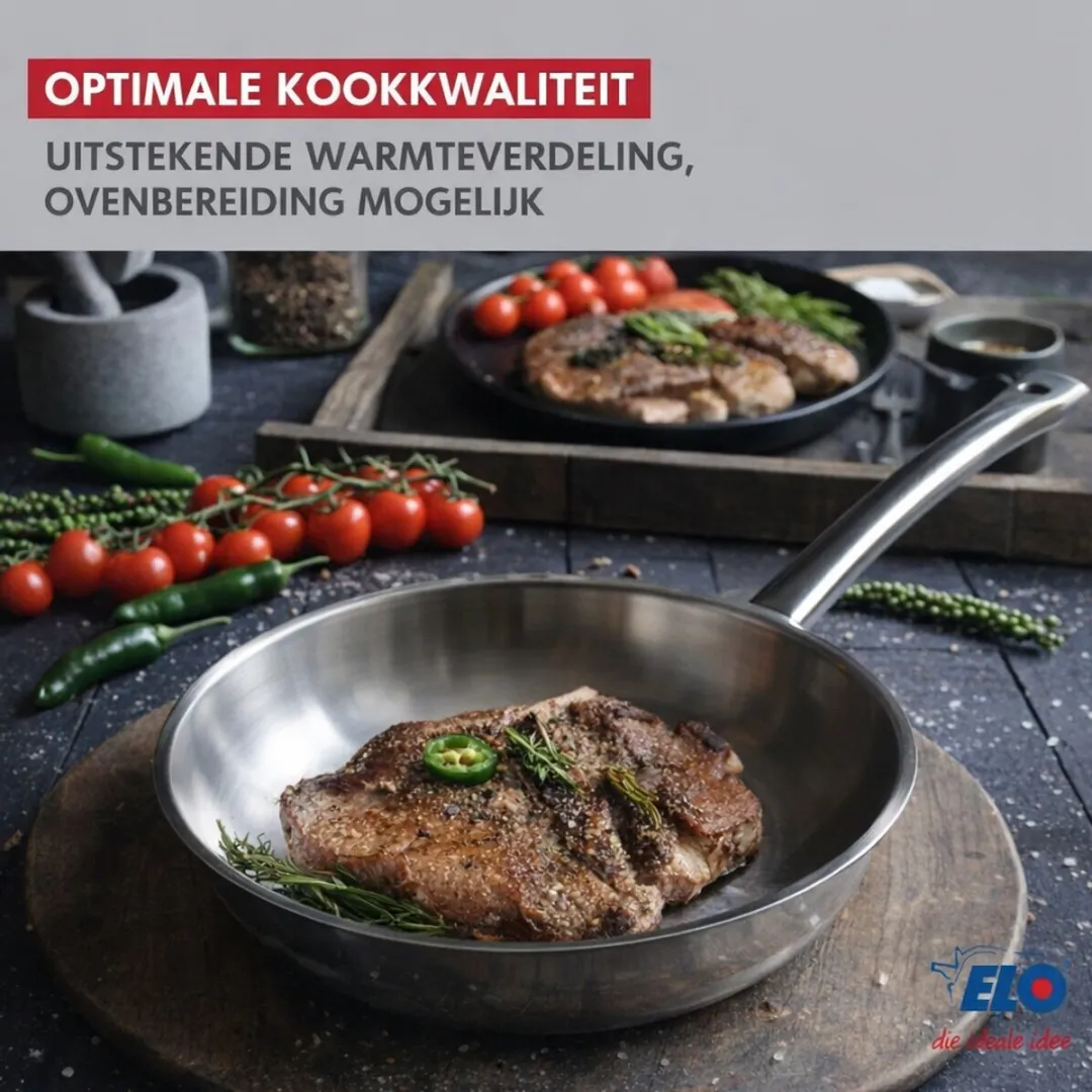 Fackelmann Elo Profi Keukengerei Set 3-delig - 28/32cm Bakpannen + 20cm Kookpan - Roestvrij staal