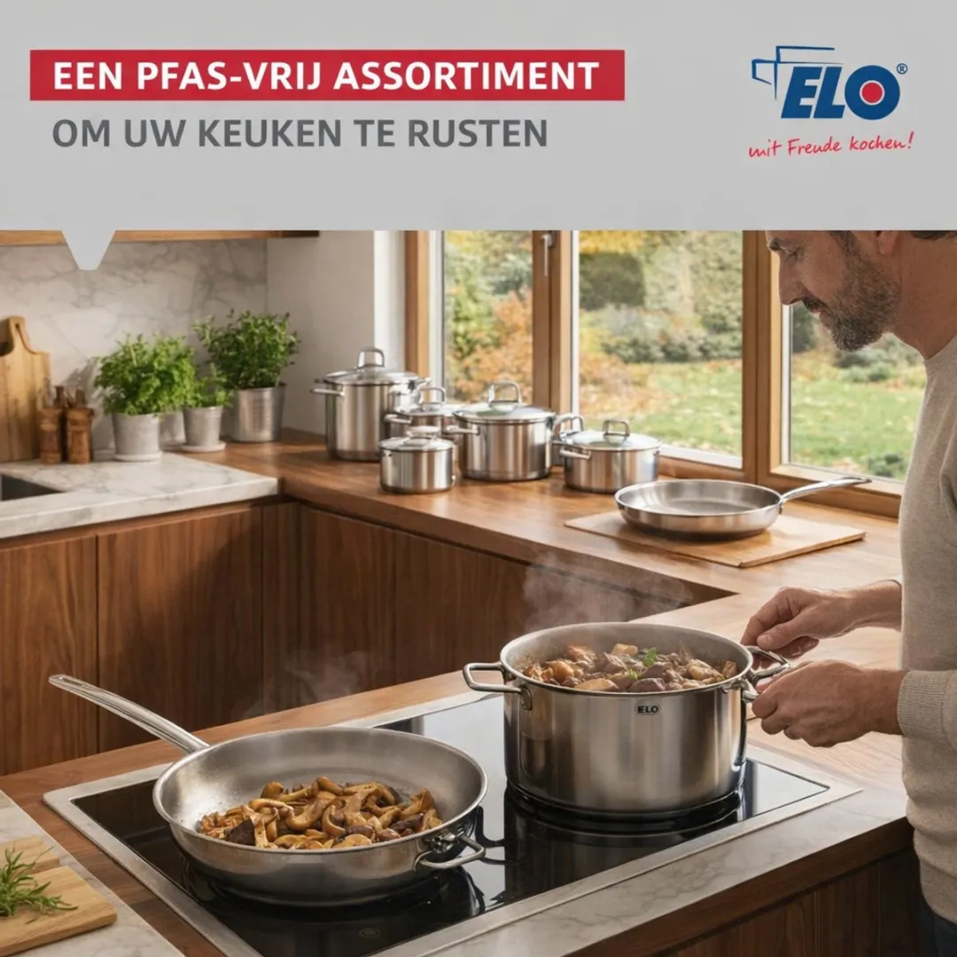 Fackelmann Elo Profi Keukengerei Set 3-delig - 28/32cm Bakpannen + 20cm Kookpan - Roestvrij staal